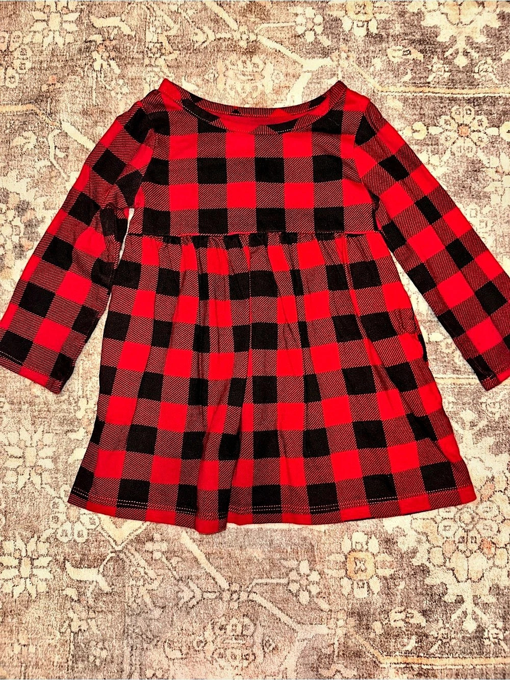 Wonder Nation Toddler Girls Buffalo Check Dress and Top Outfit Set Buffalo Check